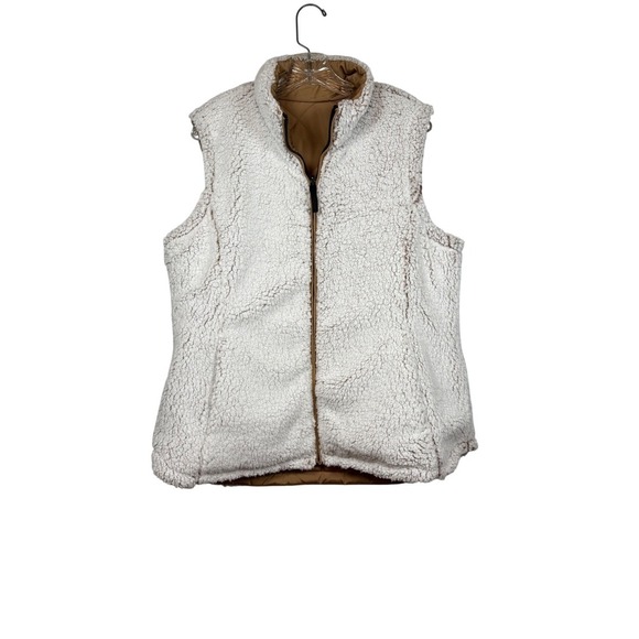 Free Country Stratus Lite Women's Gold Polyester Reversible Vest, Camel Size L - Picture 7 of 7